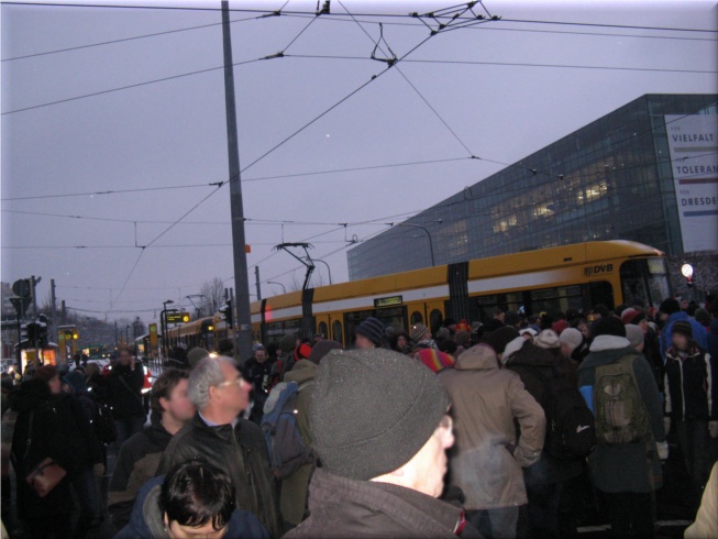 Blockade am
        Straßburger Platz